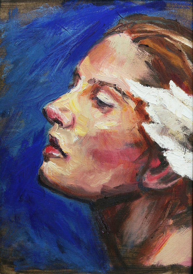 Joutsenlaulu The Swan Song, 2016. Oil on Canvas, 33 x 24 cm.